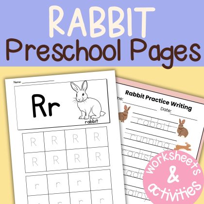 R is for Rabbit Preschool Activity Sheet Bundle Letter R Week Curriculum Kindergarten
