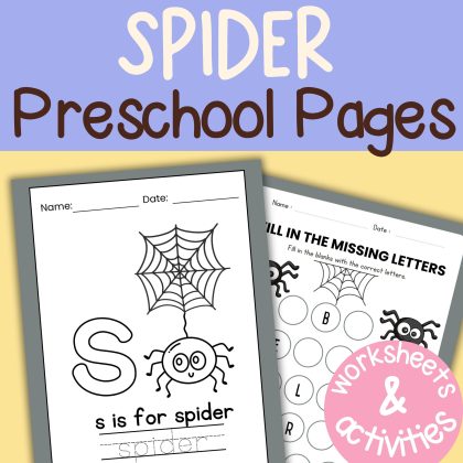 S is for Spider Preschool Pack Spider Worksheets and Activities Pre K Kindergarten