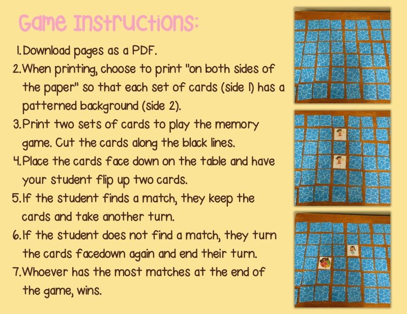 Summer Kids Memory Game Matching Cards - Image 4