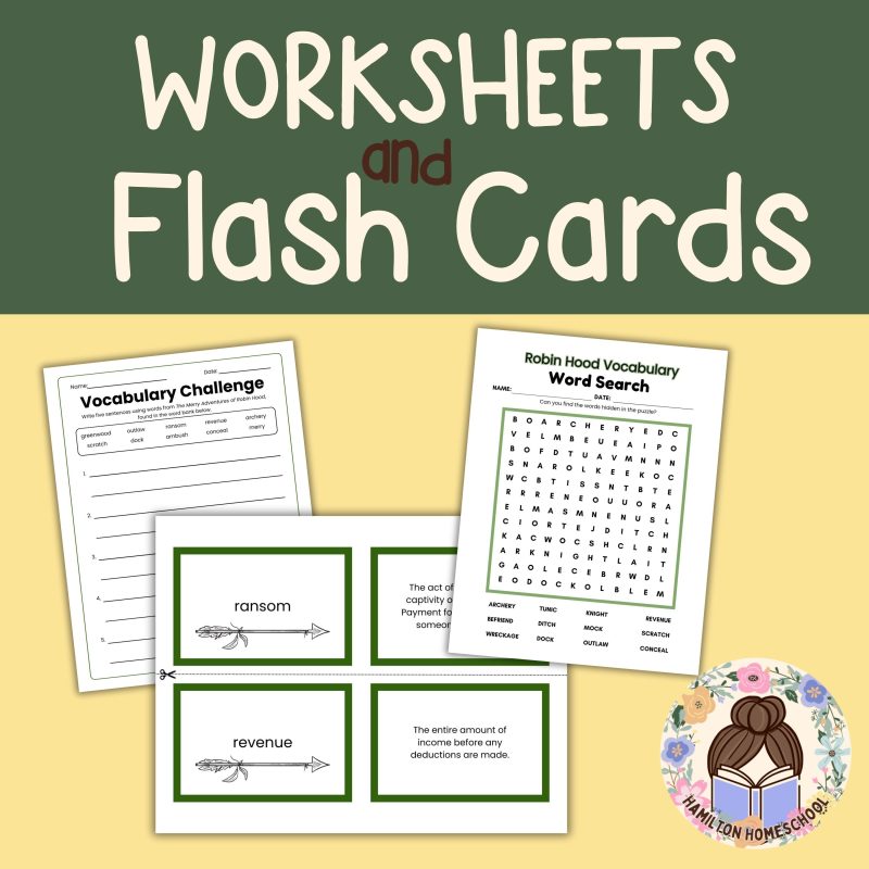 The Merry Adventures of Robin Hood Vocabulary Pack Worksheets and Flash Cards - Image 2