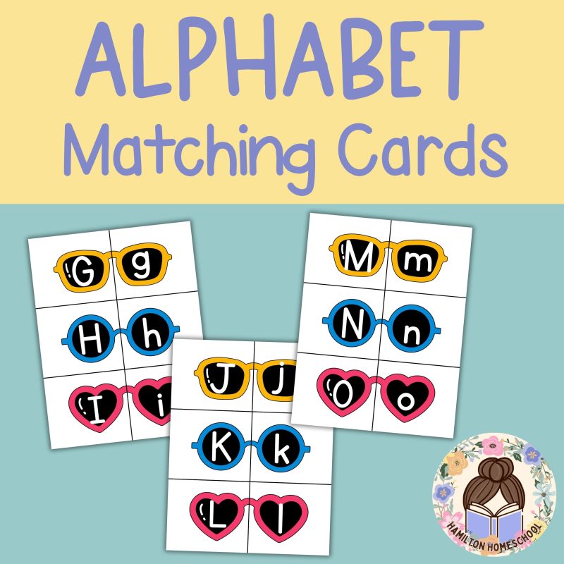 Summer Sunglasses Alphabet Matching Activity Cards Preschool Kindergarten Match Game ABC Sunglass - Image 2