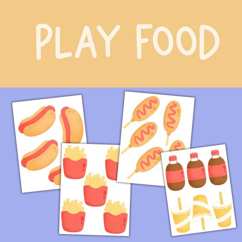 Hotdog Stand Dramatic Play Set Hot Dog Cart Pretend Play Pack Money Math Play Food - Image 2