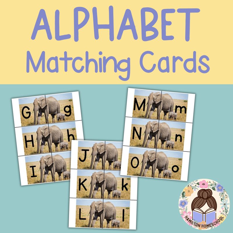 Elephant Alphabet Match Game Upper and Lower case Matching cards - Image 2