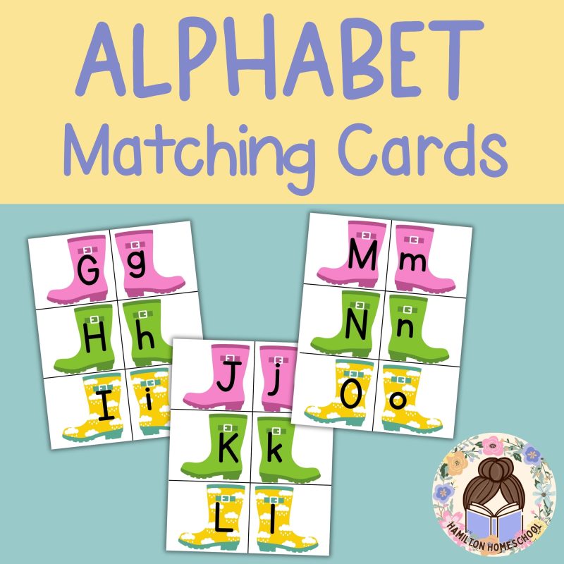 Rain Boot Alphabet Match Game Preschool Kindergarten ABC Matching Cards Activity Spring - Image 2