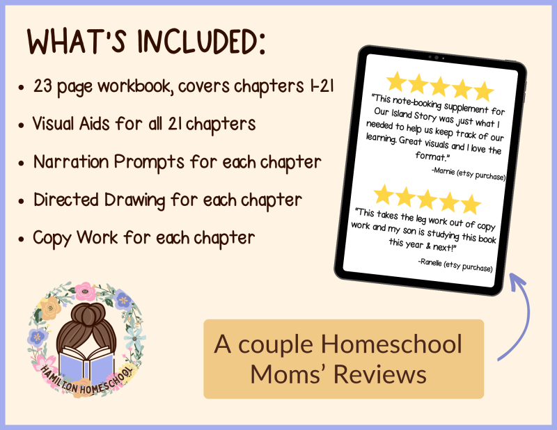 Our Island Story Worksheets Chapters 1-21 Visual Aids Copy Work Ambleside Online Year 1 - Image 2