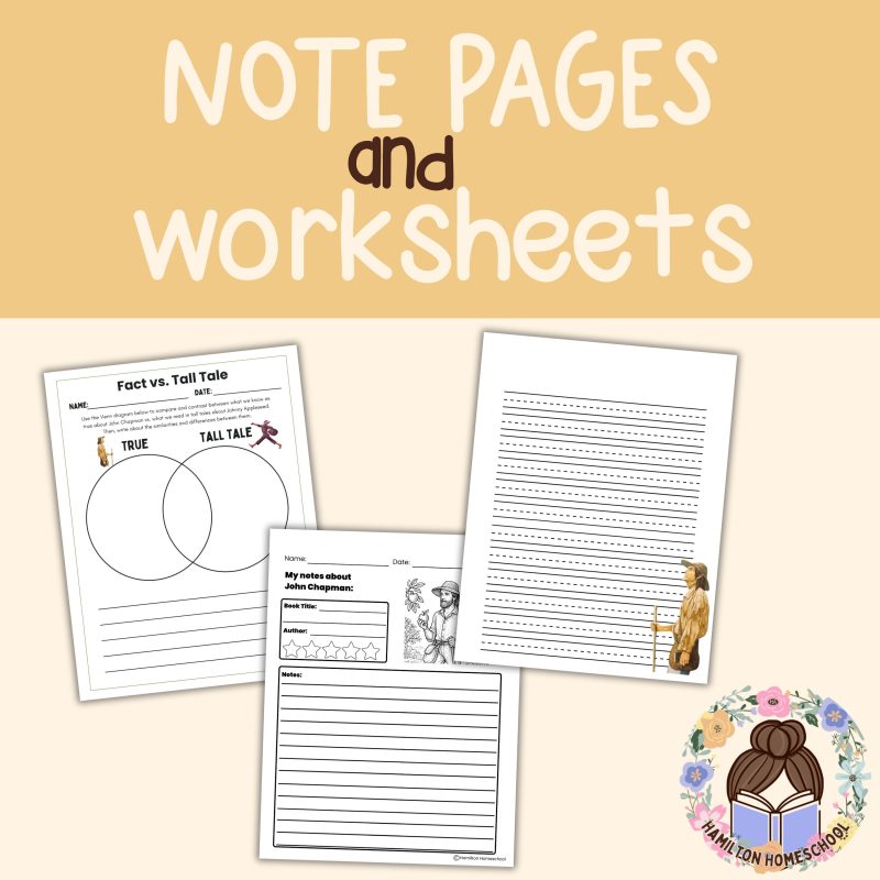 Johnny Appleseed Family Unit Study Worksheets Activities and Note Pages John Chapman - Image 2