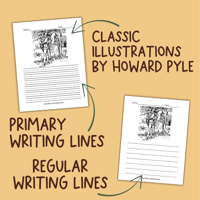 The Merry Adventures of Robin Hood Note Pages and Coloring Sheets Classic Read Aloud - Image 2