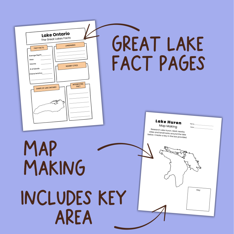 Great Lakes Worksheets and Note Pages Family Learning Resource - Image 3