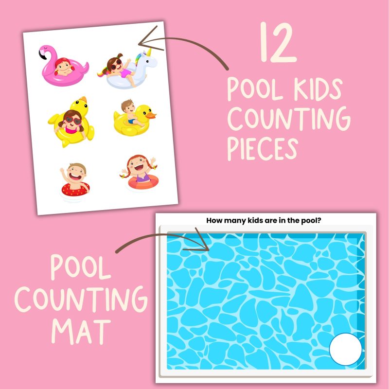Kindergarten Summer Pool Activity Preschool Math Counting 1-12 - Image 2