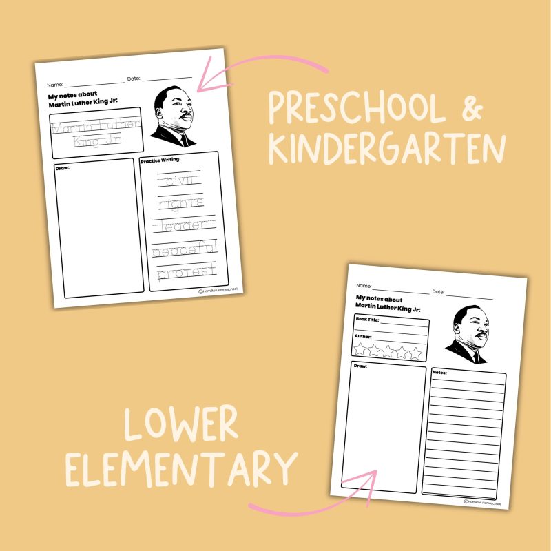 Martin Luther King Jr Student Note Pages & Worksheet Black History - Image 3