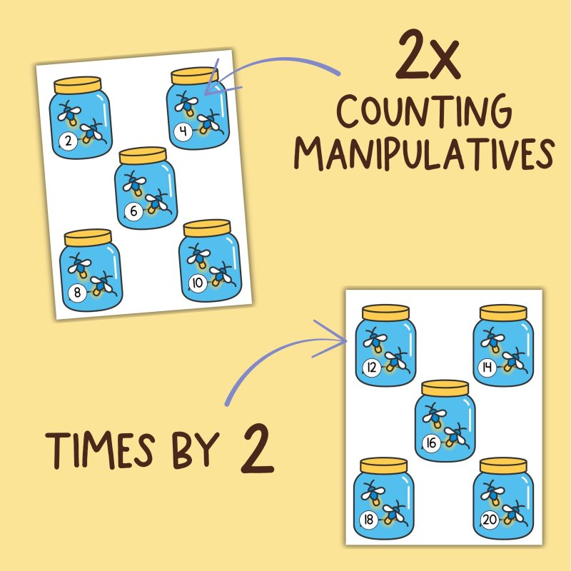 Firefly Skip Counters Count by 2s Firefly in a Jar Math Manipulatives Even Numbers - Image 3