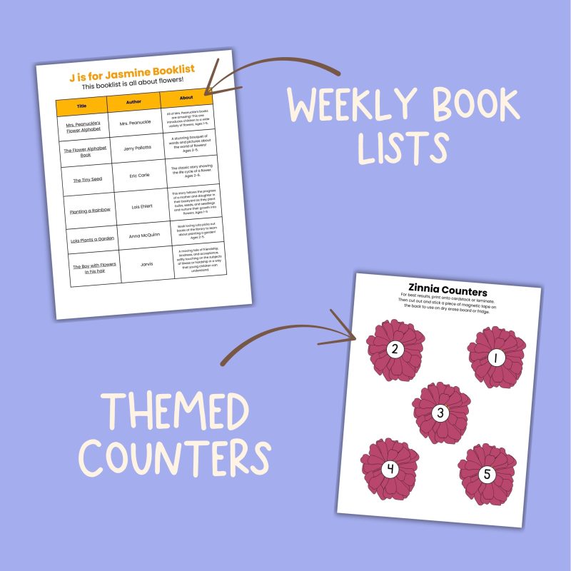 Preschool Flower Bundle Pre-K Learning Pack 4 Week Lessons - Image 3