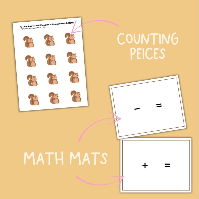 Squirrel Math Activity Bundle Preschool Kindergarten Math Manipulatives - Image 3