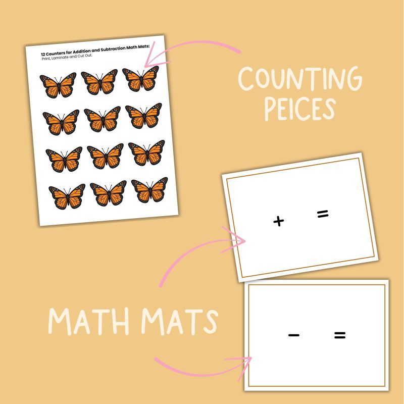 Butterfly Math Activity Bundle Preschool Kindergarten Math Manipulatives Count to 30 - Image 3