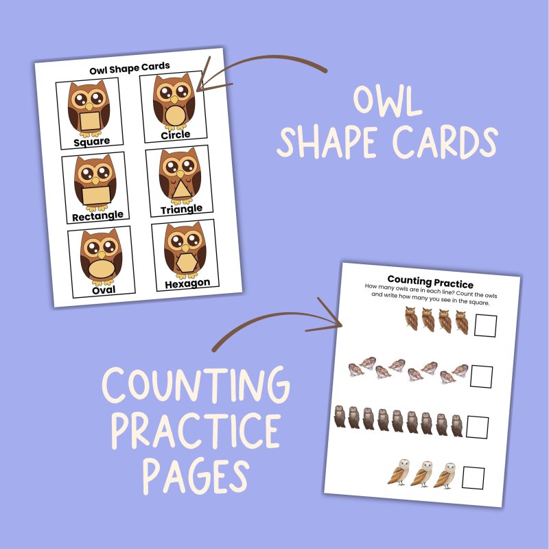 O is for Owl Preschool Activity Sheet Bundle - Image 3