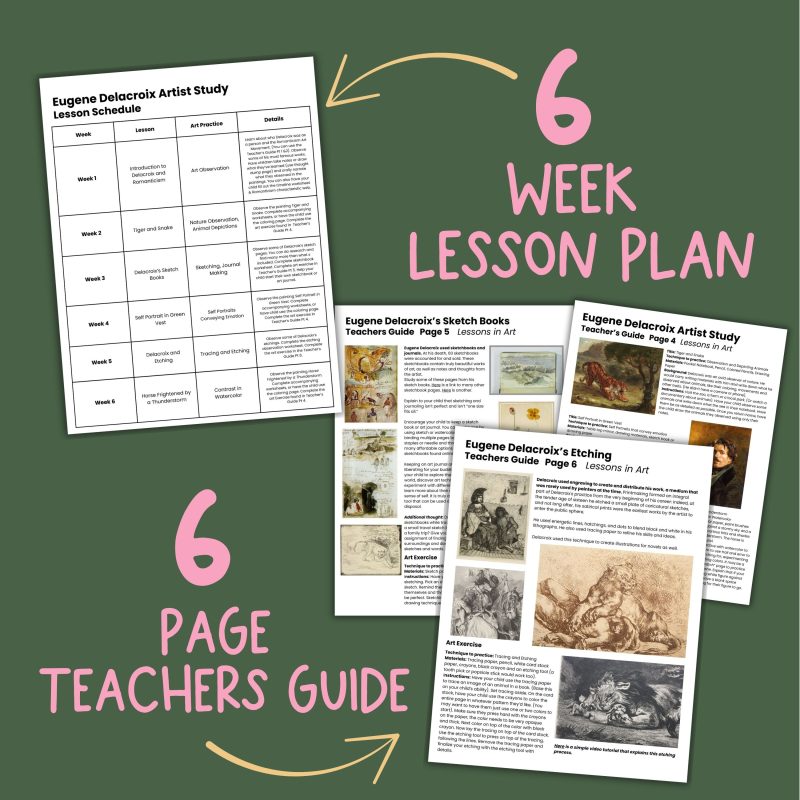 Eugene Delacroix Artist Study Unit Art History Romanticism Art Lesson Plan - Image 3