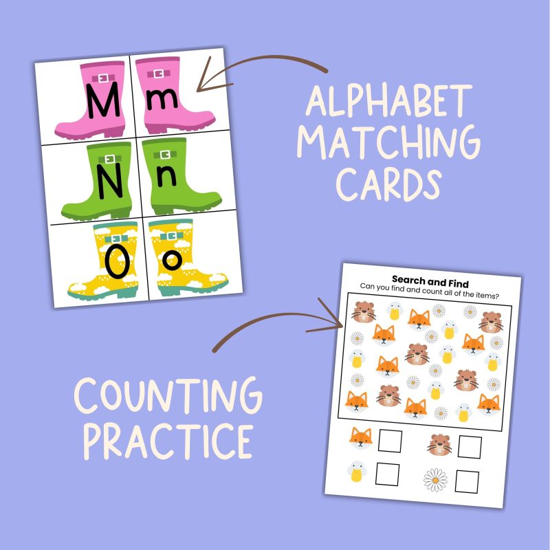 Spring Preschool Activity Sheets Bundle Pre K Kindergarten Activities - Image 3
