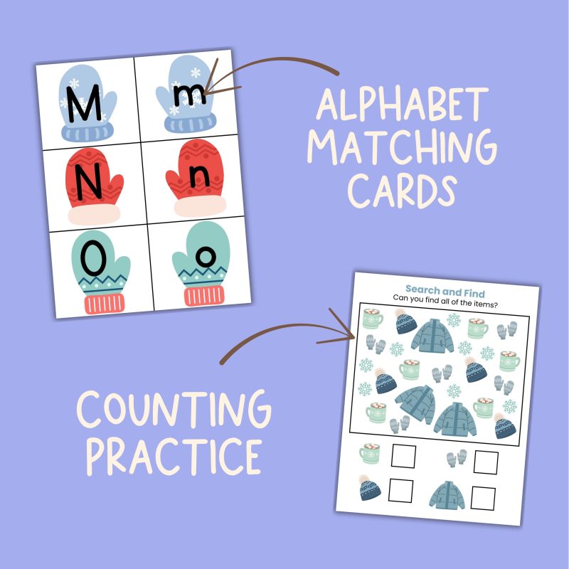 Winter Preschool Activity Bundle Winter Theme Learning Pack Kindergarten - Image 3