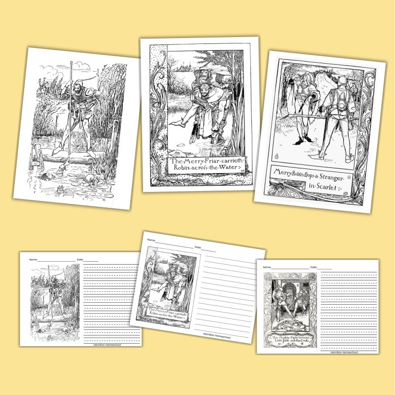 The Merry Adventures of Robin Hood Note Pages and Coloring Sheets Classic Read Aloud - Image 3