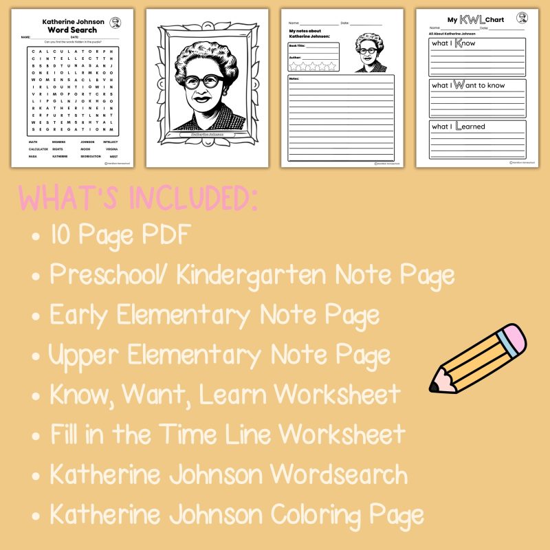 Katherine Johnson Student Note Pages & Worksheets - Image 4