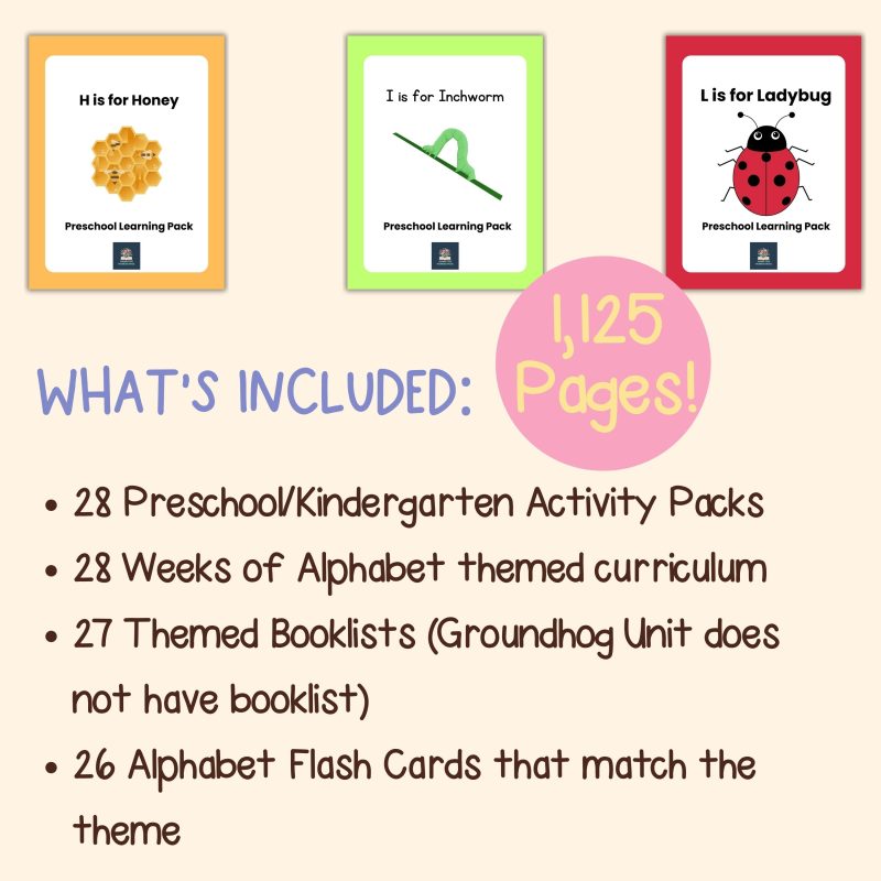 28 Week Alphabet Preschool Curriculum Backyard Nature Theme Activity Units - Image 4