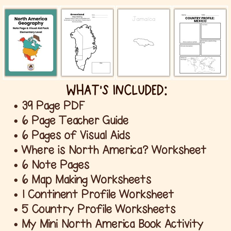 North America Continent Geography Worksheet Note Pages and Visual Aids Study Family Unit - Image 4