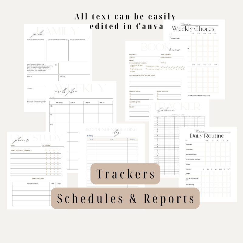 Ultimate Homeschool Planner, Charlotte Mason,100% Editable in Canva - Image 4