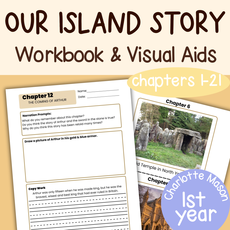 Our Island Story Worksheets Chapters 1-21 Visual Aids Copy Work Ambleside Online Year 1