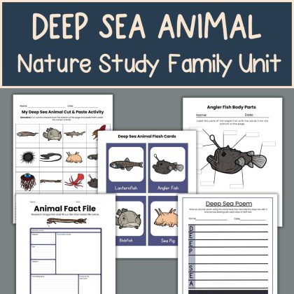Deep Sea Animal Nature Study Family Unit Homeschool Science