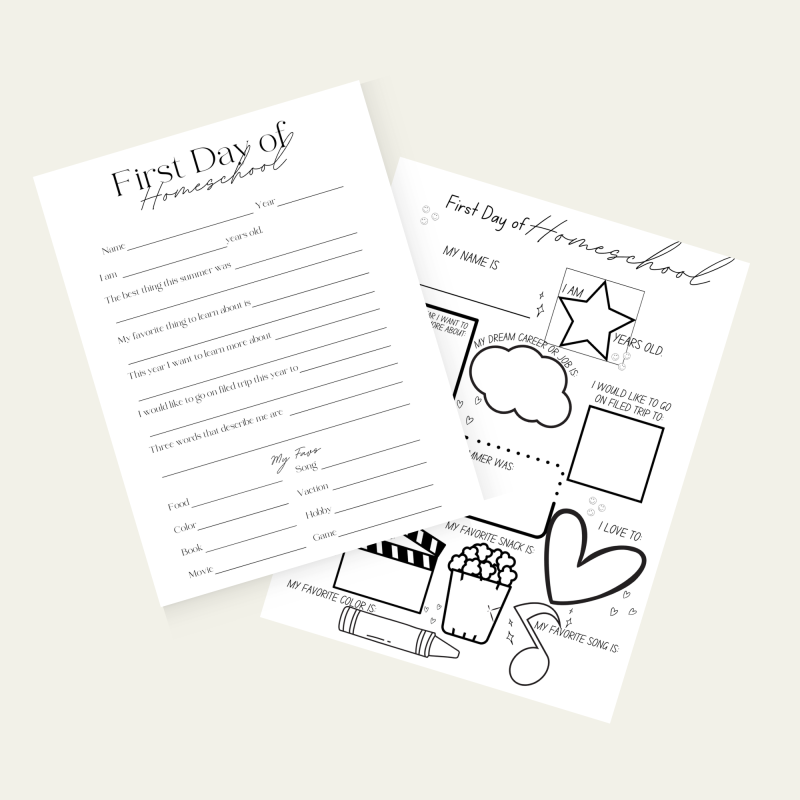 First Day of Homeschool Interview Printable - Image 3