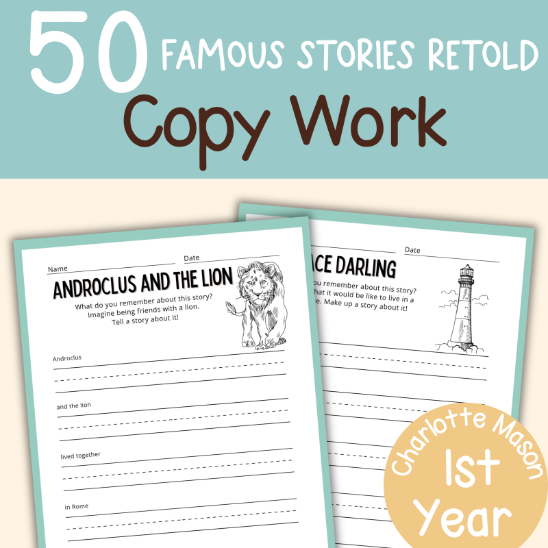 50 Famous Stories Retold Copy-Work Notebook