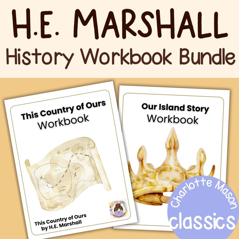 H.E. Marshall History Bundle Our Island Story & This Country of Ours Workbooks & Visual Aids