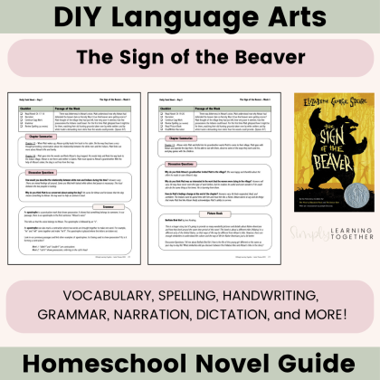 Novel Guide | Sign of the Beaver | DIY Language Arts