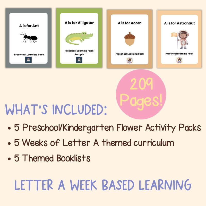 Letter A Preschool Bundle Ant, Alligator, Acorn, Apple, Astronaut Worksheets - Image 3