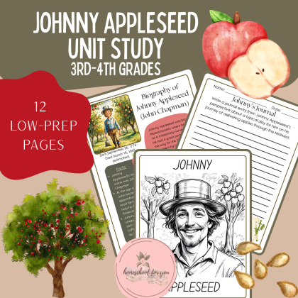 Johnny Appleseed Unit Study for 3rd & 4th Grades