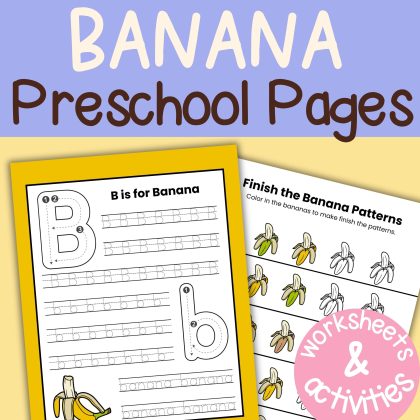 B is for Banana Preschool Worksheet Pack B Week Lesson Plan Pre K Kindergarten