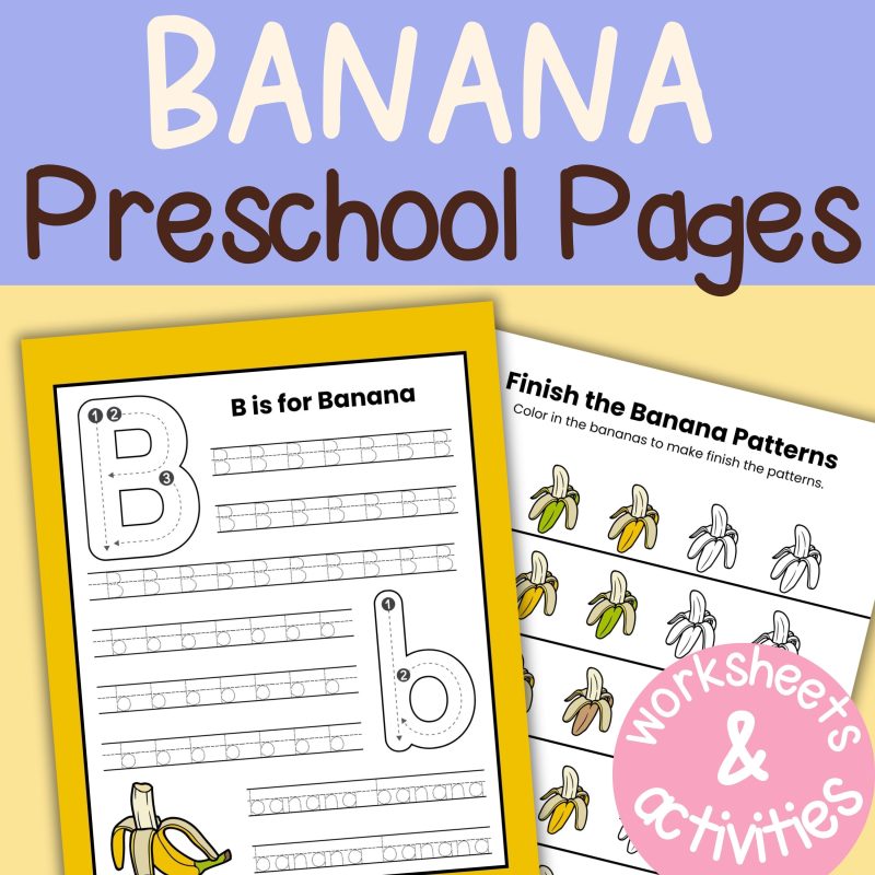 B is for Banana Preschool Worksheet Pack B Week Lesson Plan Pre K Kindergarten