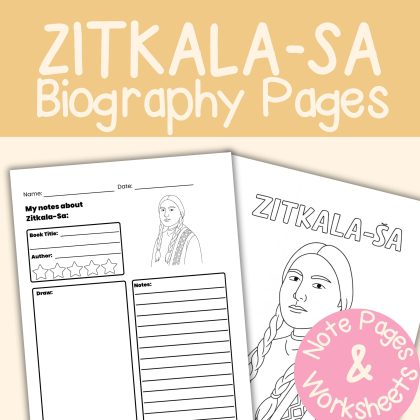 Zitkala-Sa Worksheets and Note Pages Native American Biography Pages