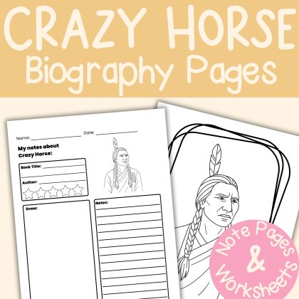 Crazy Horse Worksheets & Note Pages Native American History