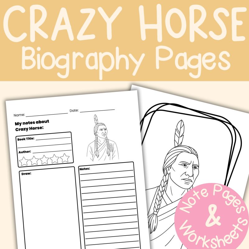 Crazy Horse Worksheets & Note Pages Native American History