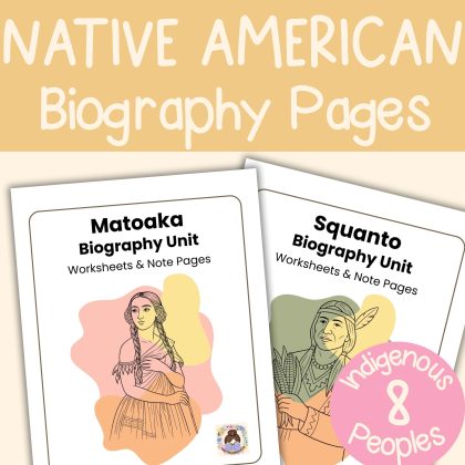 Native American Biography Bundle Indigenous Peoples History Worksheets & Note Pages