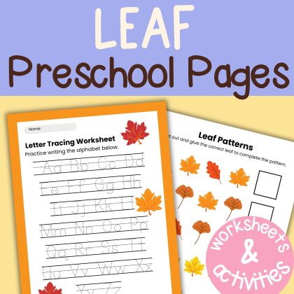 L is for Leaf Preschool Worksheet Bundle L Week Lesson Plan Autumn Leaves