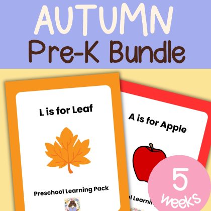 Autumn Preschool Bundle Fall Pre-K Kindergarten Worksheets Lesson Plans