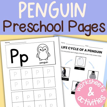 Penguin Preschool Worksheet and Activity Bundle Letter P Week Lesson Plan