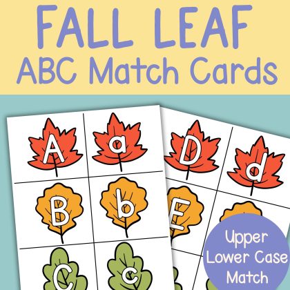Autumn Leaf Alphabet Match Cards Upper and Lower Case Letter Game
