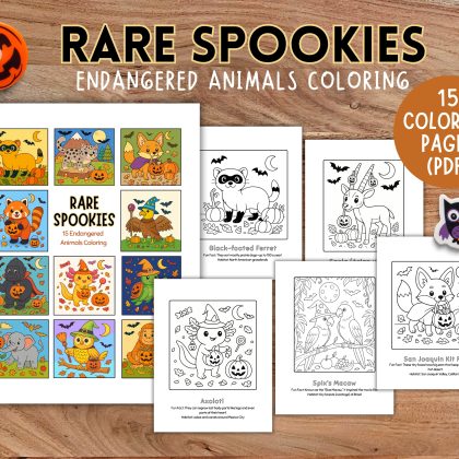 Halloween Animal Coloring | 15 Endangered Animals in Costumes,Educational Halloween Activity for Kid