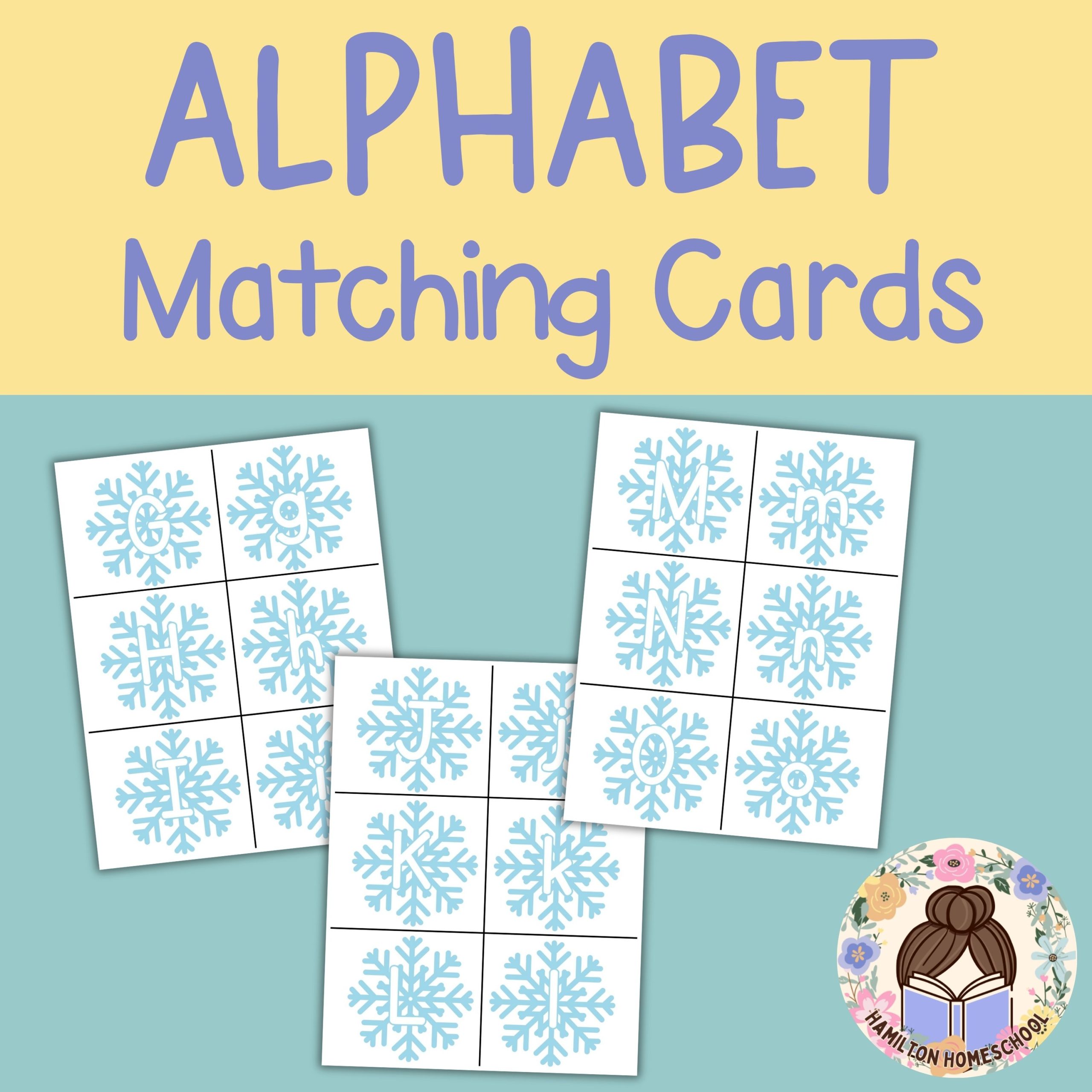 Snow Flake Alphabet Match Cards Upper and Lower Case Activity - Image 2