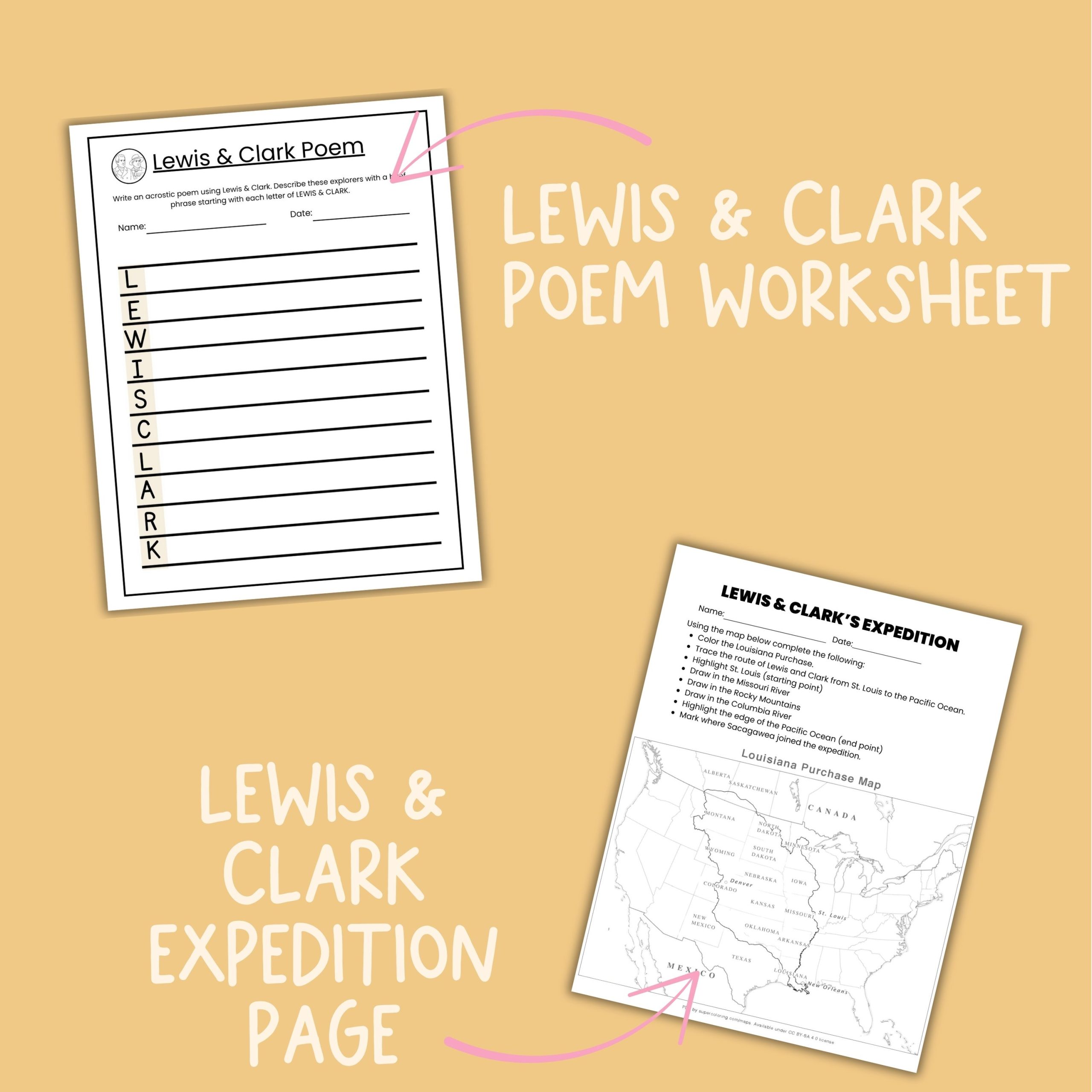 Lewis & Clark Worksheets and Note Pages American History Early Explorers Unit - Image 3