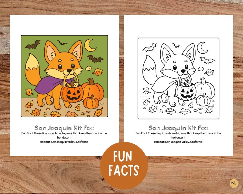 Halloween Animal Coloring | 15 Endangered Animals in Costumes,Educational Halloween Activity for Kid - Image 3