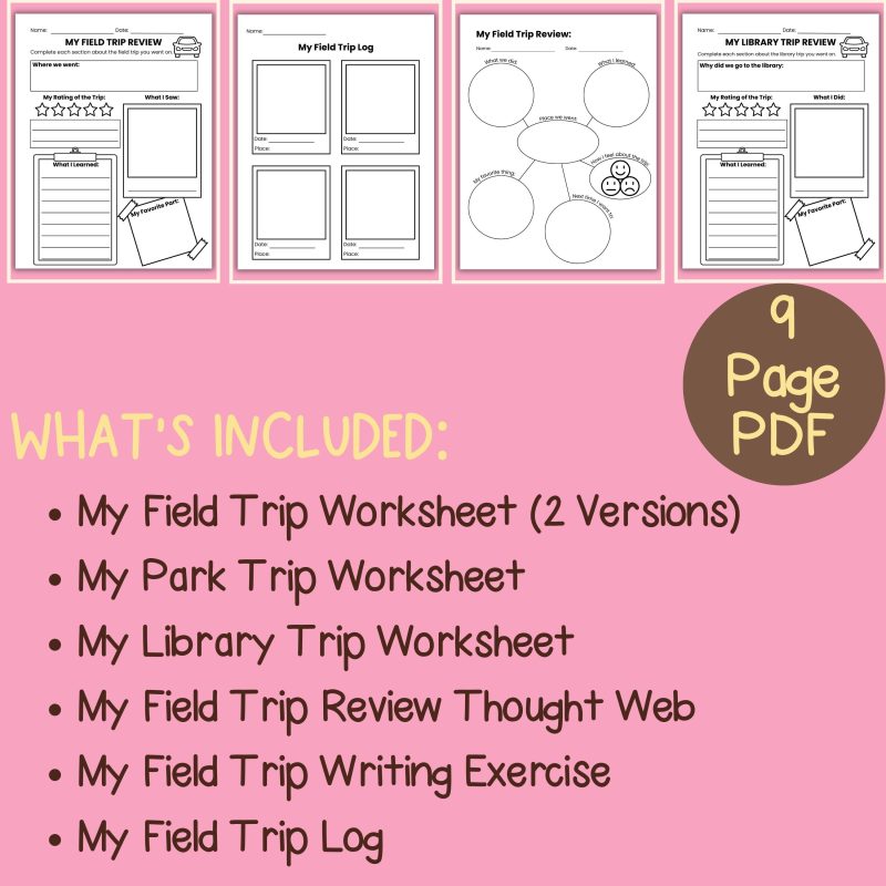Free Field Trip Review Worksheets | Writing, Reflection & Observation Pages - Image 4